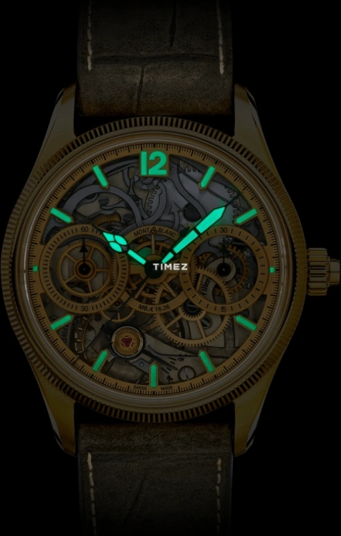 Montblanc,1858 43mm,43mm,Gold,Skeleton,Handwound,Chronograph,Sapphire,Crystal Glass,MB129622