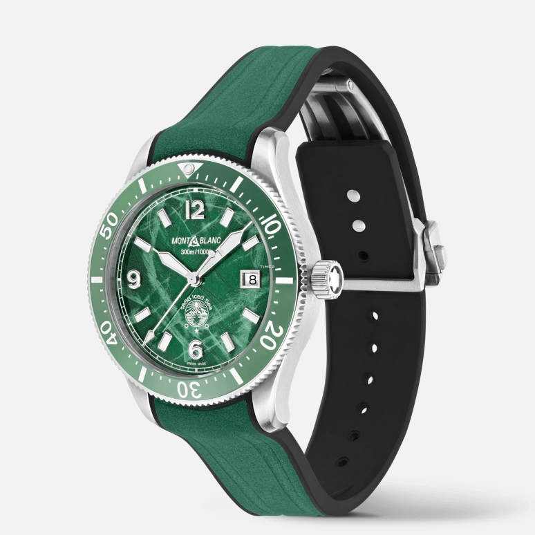 Montblanc,Iced Sea 41mm,41mm,Stainless Steel,Ceramic,Green,Automatic,Day,38hours,MB131450