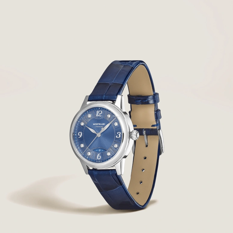 Montblanc,Boheme 30mm,30mm,Stainless Steel,Blue,Automatic,Day,38hours,MB133306