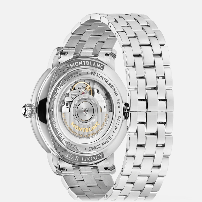 Montblanc,Star 42mm,42mm,Stainless Steel,Blue,Quartz,Moonphase,Day,MB129631