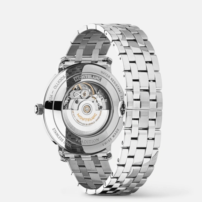 Montblanc,Tradition 40mm,40mm,Stainless Steel,Silver White,Automatic,Day,38hours,MB127770