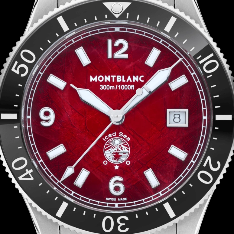 Montblanc,Iced Sea 41mm,41mm,Stainless Steel,Ceramic,Red,Automatic,Day,72hours,MB132291