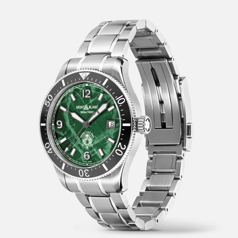 Montblanc,Iced Sea 41mm,41mm,Stainless Steel,Ceramic,Green,Automatic,Day,38hours,MB130810