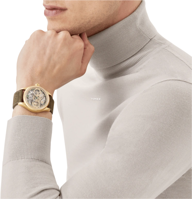 Montblanc,1858 43mm,43mm,Gold,Skeleton,Handwound,Chronograph,Sapphire,Crystal Glass,MB129622