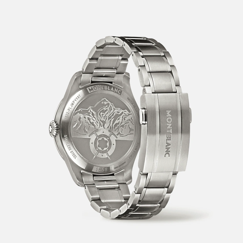Montblanc,1858 41mm,41mm,Stainless Steel,Grey,Black,Automatic,Day,38hours,MB130984