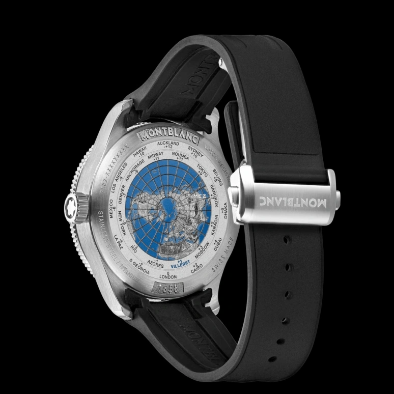 Montblanc,1858 42mm,42mm,Stainless Steel,Black,Automatic,Day,Dule Time,MB129766