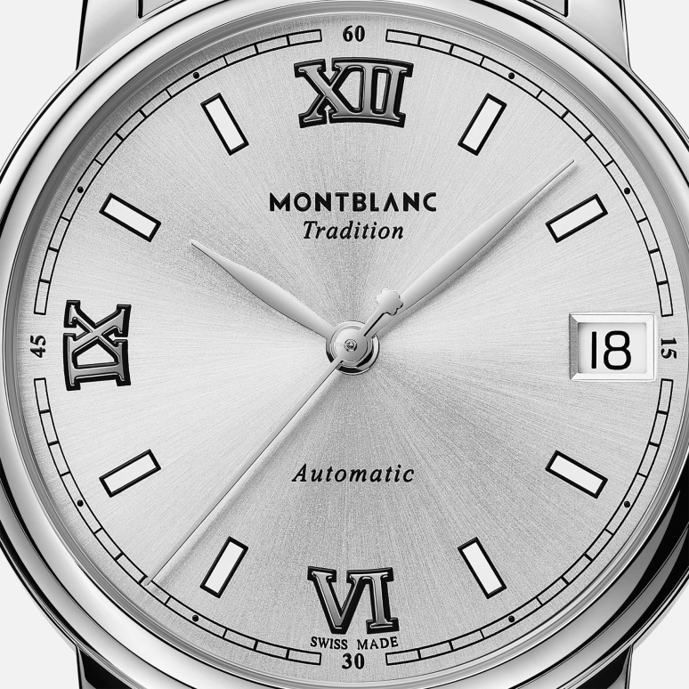 Montblanc,Tradition 32mm,32mm,Stainless Steel,Silver White,Automatic,Day,38hours,MB127773