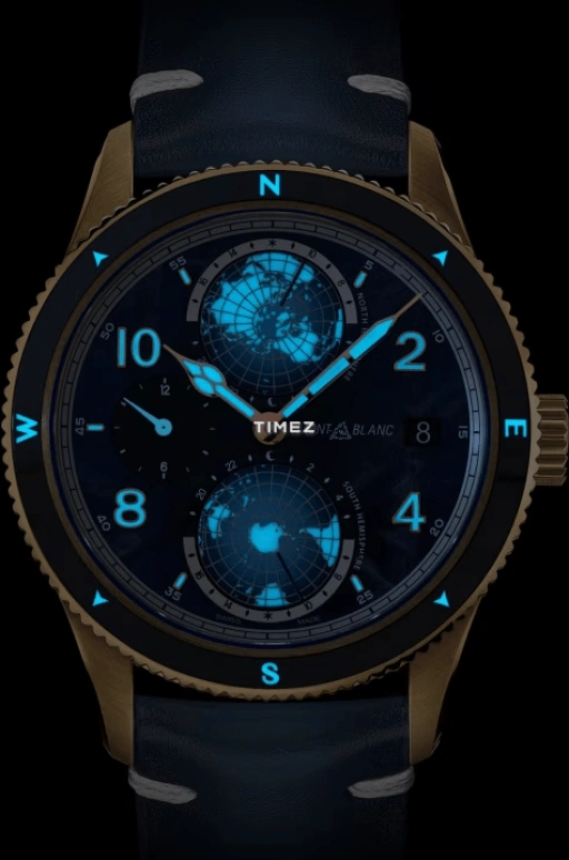 Montblanc,1858 42mm,42mm,Bronze,Blue,Automatic,Day,World Time,Day / Night Indication,MB129415