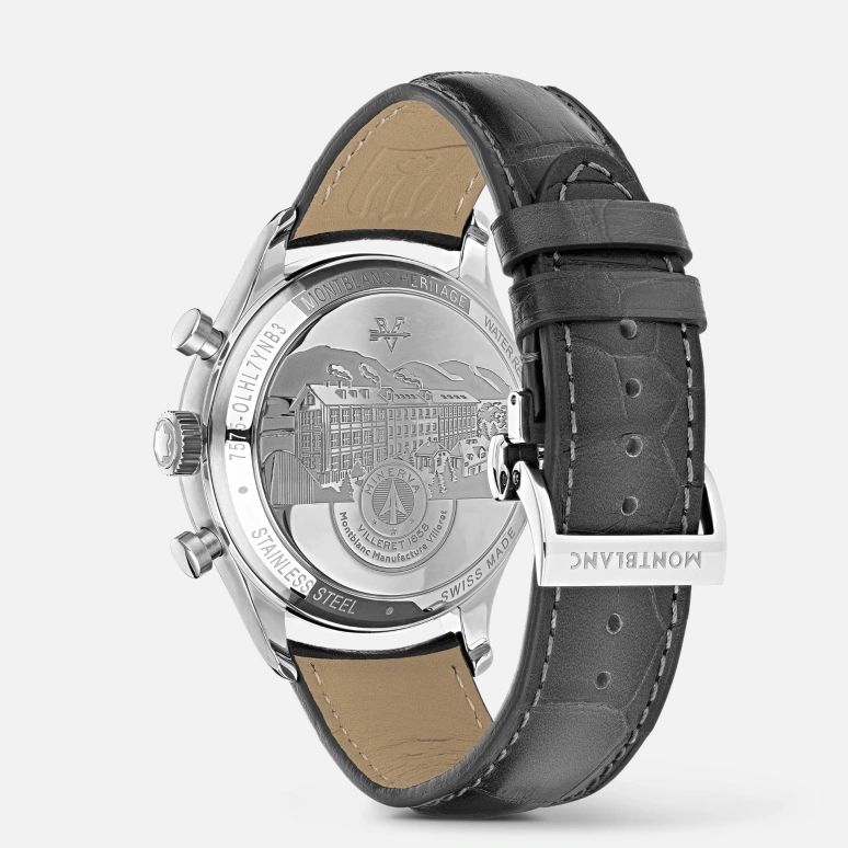 Montblanc,Heritage 41mm,41mm,Stainless Steel,White,Silver White,Automatic,Chronograph,Sapphire,Crystal Glass,MB128670