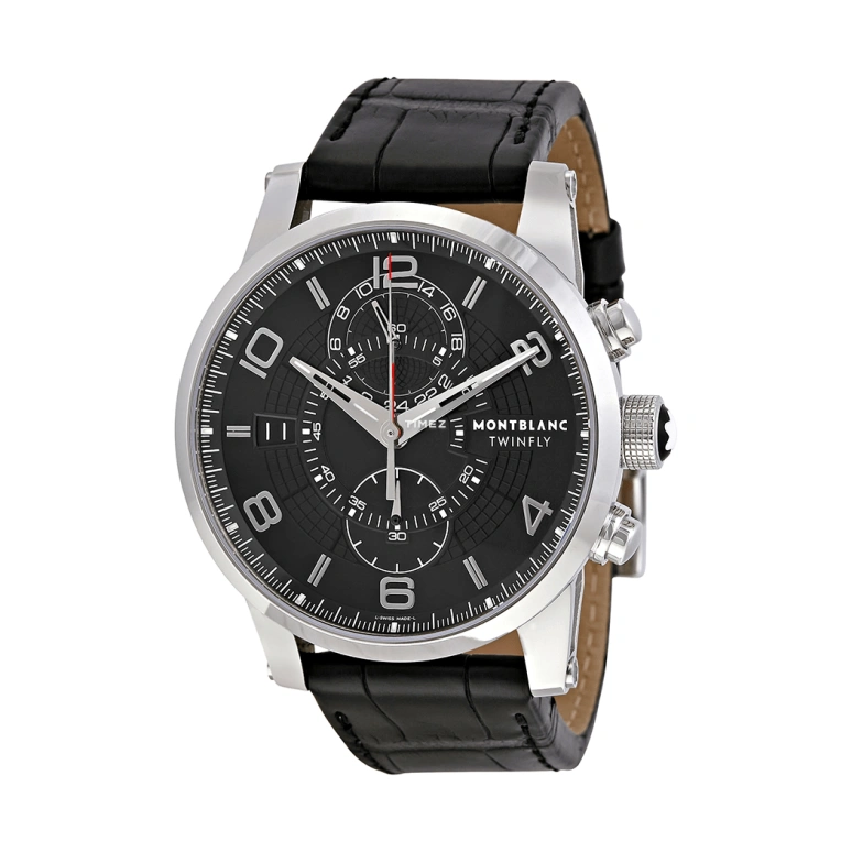 Montblanc,Timewalker 42mm,42mm,Stainless Steel,Black,Automatic,Chronograph,Day,Dule Time,MB105077