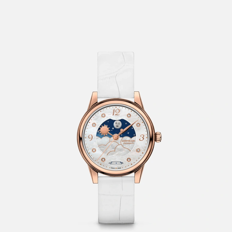 Montblanc,Boheme 30mm,30mm,Rose Gold,White,Automatic,Day,Day / Night Indication,MB129773