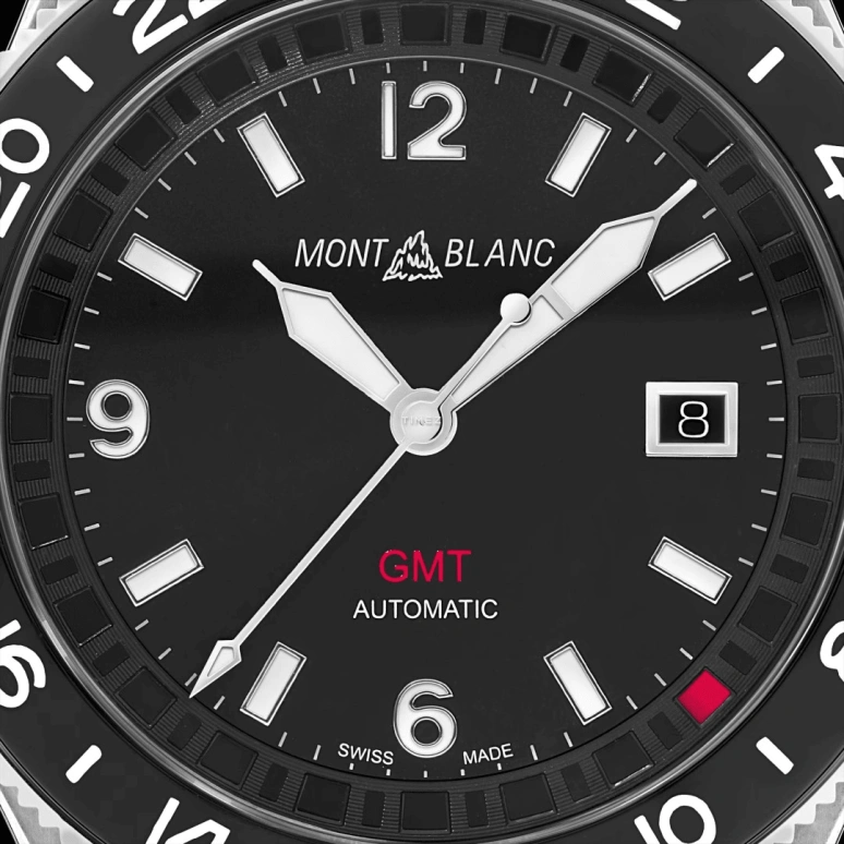 Montblanc,1858 42mm,42mm,Stainless Steel,Black,Automatic,Day,Dule Time,MB129766