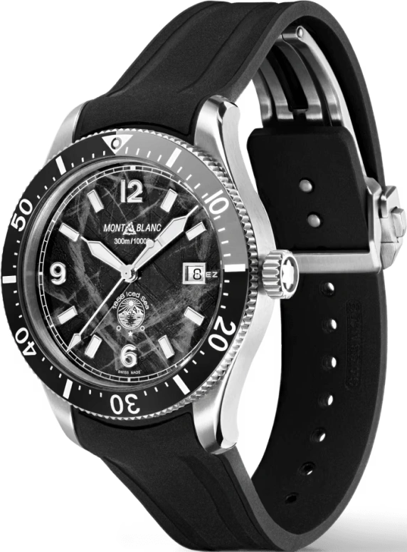 Montblanc,Iced Sea 41mm,41mm,Stainless Steel,Ceramic,Black,Automatic,Day,38hours,MB129372