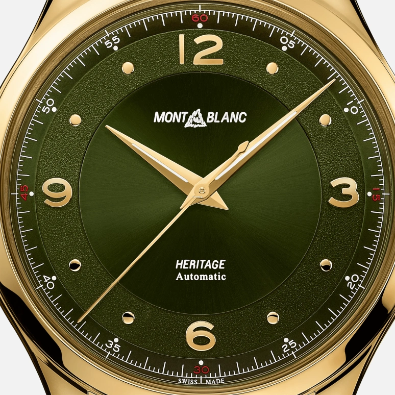 Montblanc,Heritage 40mm,40mm,Yellow Gold,Green,Automatic,Sapphire,Crystal Glass,Round,MB126464