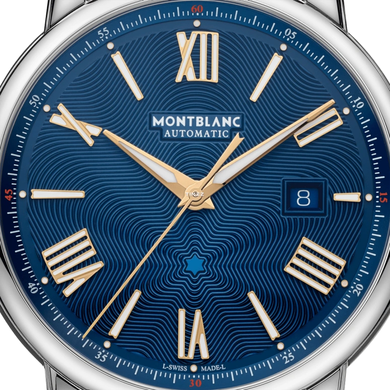 Montblanc,Star 43mm,43mm,Stainless Steel,Blue,Automatic,Day,38hours,MB130956