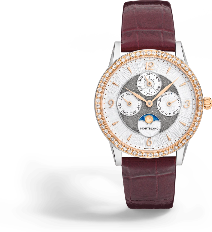 Montblanc,Boheme 36mm,36mm,Stainless Steel,Rose Gold,Silver,Automatic,Moonphase,Perpetual Calendar,Leap Year,Month,42hours,In-house Caliber,MB134988