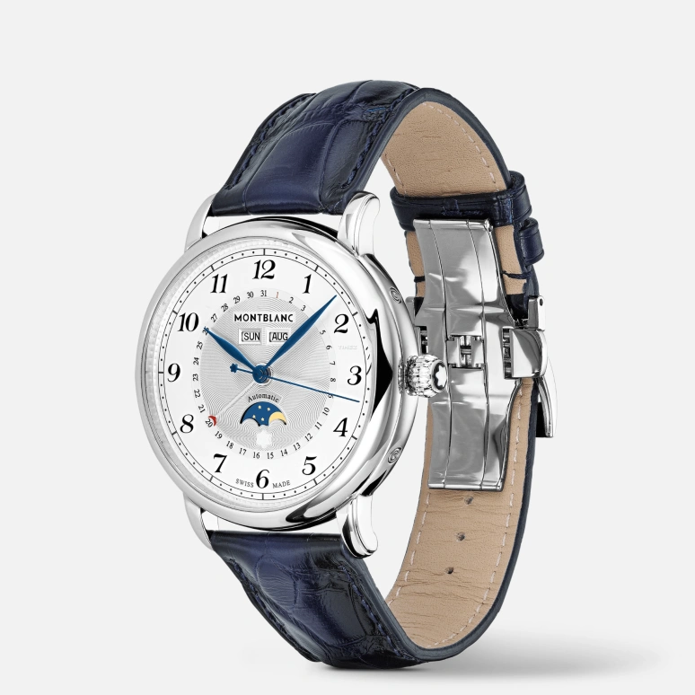 Montblanc,Star 42mm,42mm,Stainless Steel,Silver White,Automatic,Moonphase,Month,Date,Day,Round,Silver,MB118516