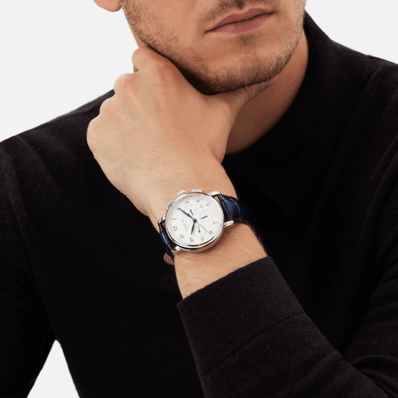 Montblanc,Heritage 42mm,42mm,Stainless Steel,Silver White,Automatic,Chronograph,Day,MB118514