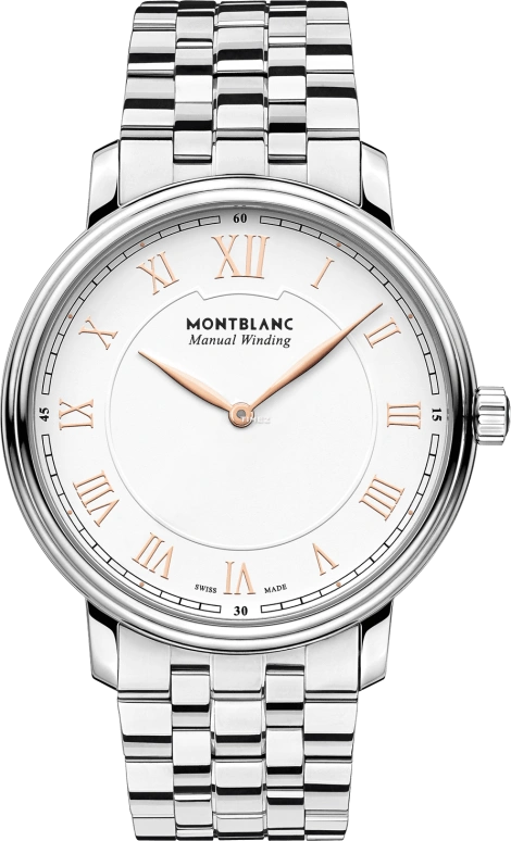 Montblanc,Tradition 40mm,40mm,Stainless Steel,Rose,White,Handwound,42hours,In-house Caliber,U0119963