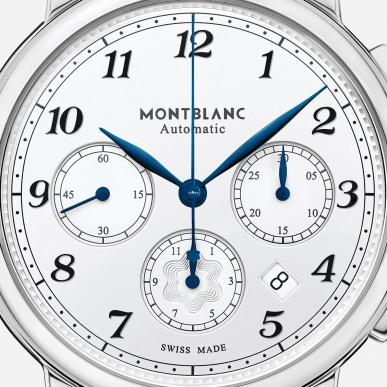 Montblanc,Heritage 42mm,42mm,Stainless Steel,Silver White,Automatic,Chronograph,Day,MB118514