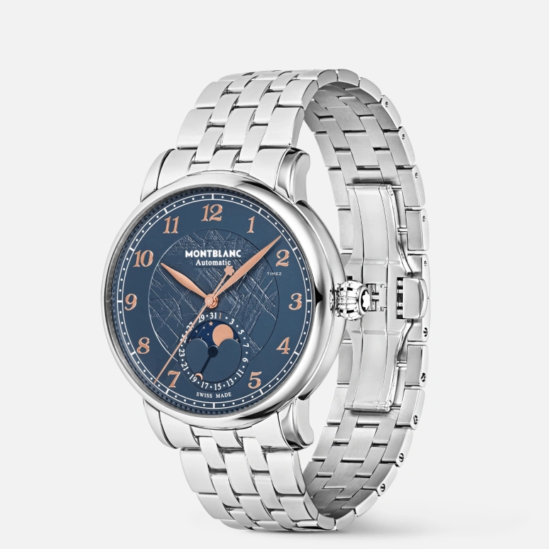 Montblanc,Star 42mm,42mm,Stainless Steel,Blue,Quartz,Moonphase,Day,MB129631