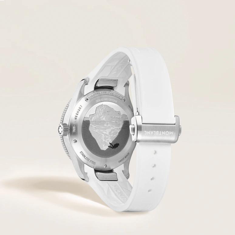 Montblanc,Iced Sea 38mm,38mm,Stainless Steel,Ceramic,White,Automatic,Day,38hours,MB134025