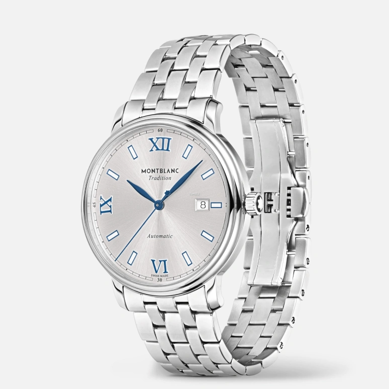 Montblanc,Tradition 42mm,42mm,Stainless Steel,Silver White,Automatic,Day,38hours,MB129286