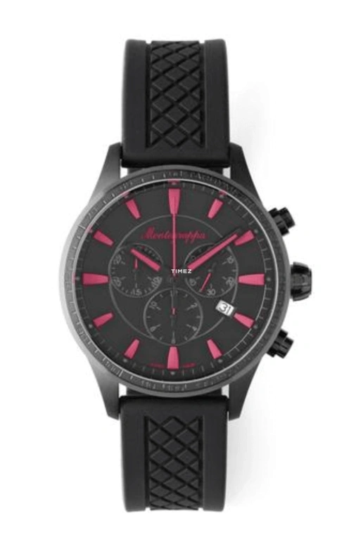 Montegrappa,Fortuna 42mm,42mm,Stainless Steel,Black,Quartz,Chronograph,Day,IDFOWCSR