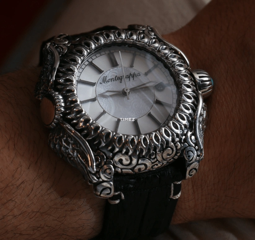 Montegrappa,Guardian Angel ,Stainless Steel,White,Automatic,Day,Sapphire,IDANWASD