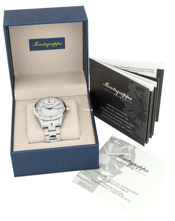 Montegrappa,Fortuna 42mm,42mm,Stainless Steel,White,Quartz,Day,Round,IDFOWAIJ
