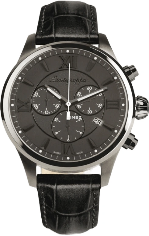 Montegrappa,Fortuna 42mm,42mm,Stainless Steel,Black,Quartz,Chronograph,Day,IDFOWCLG
