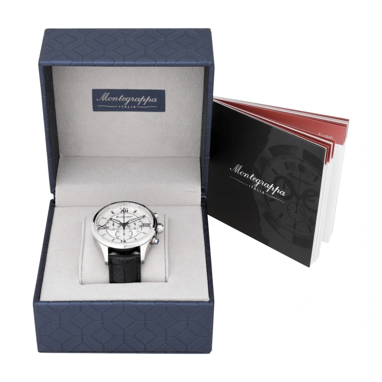 Montegrappa,Fortuna 42mm,42mm,Stainless Steel,White,Quartz,Chronograph,Day,IDFOWCLJ