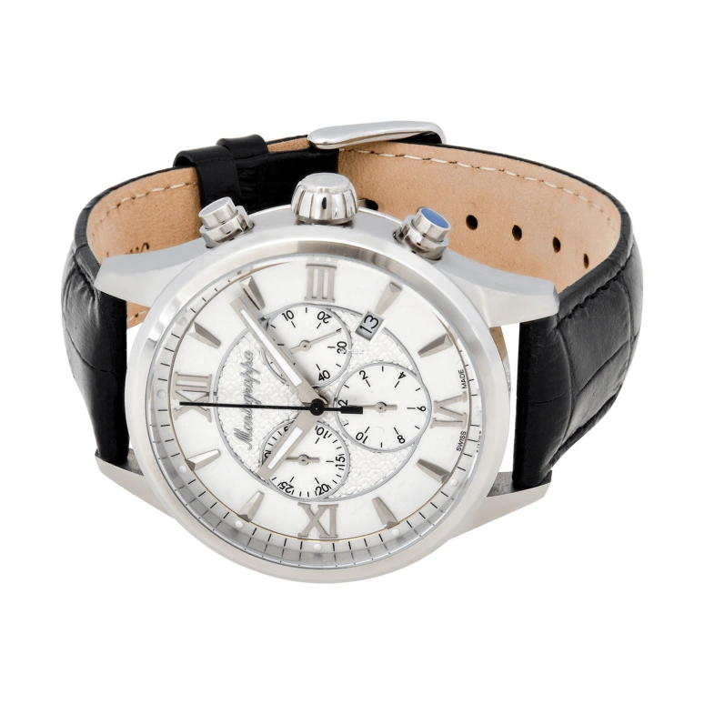 Montegrappa,Fortuna 42mm,42mm,Stainless Steel,White,Quartz,Chronograph,Day,IDFOWCLJ
