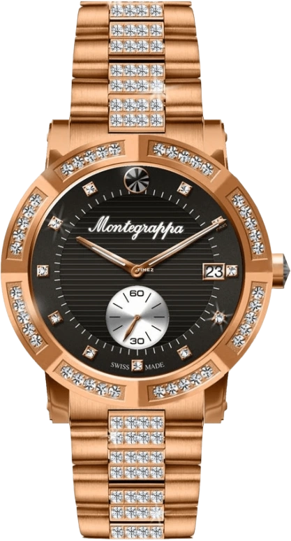 Montegrappa,Nerouno 36mm,36mm,Stainless Steel,Black,Quartz,Day,Sapphire,IDLNWA74