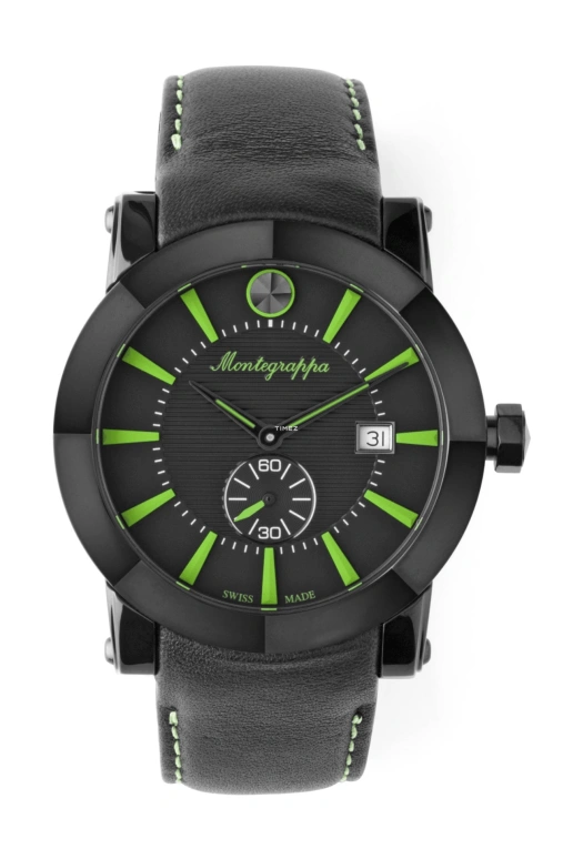 Montegrappa,Nerouno 42mm,42mm,Stainless Steel,Black,Quartz,Day,Sapphire,IDNUWATG