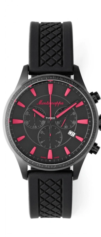 Montegrappa,Fortuna 42mm,42mm,Stainless Steel,Black,Quartz,Chronograph,Day,IDFOWCSR
