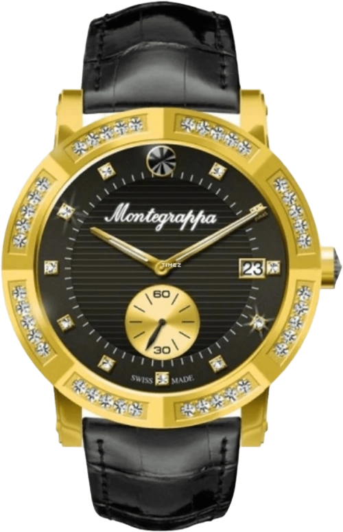 Montegrappa,Nerouno 36mm,36mm,Stainless Steel,Black,Quartz,Day,Sapphire,IDLNWA63