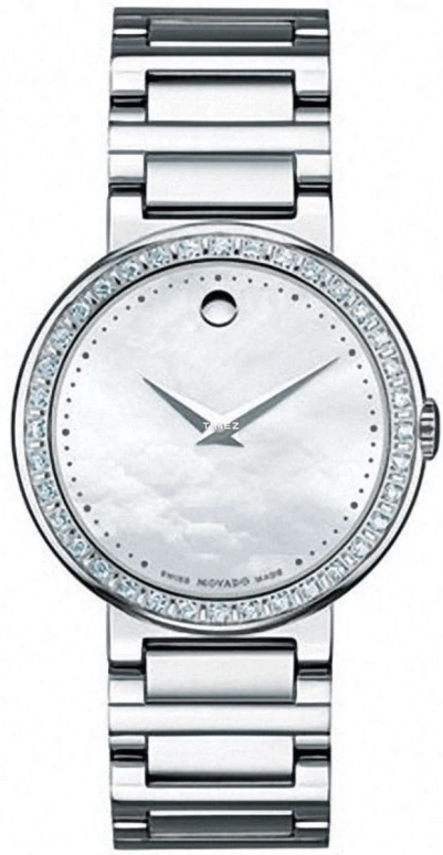 Movado,Concerto 30mm,30mm,Stainless Steel,White,Quartz,Sapphire,Crystal Glass,Round,0606421