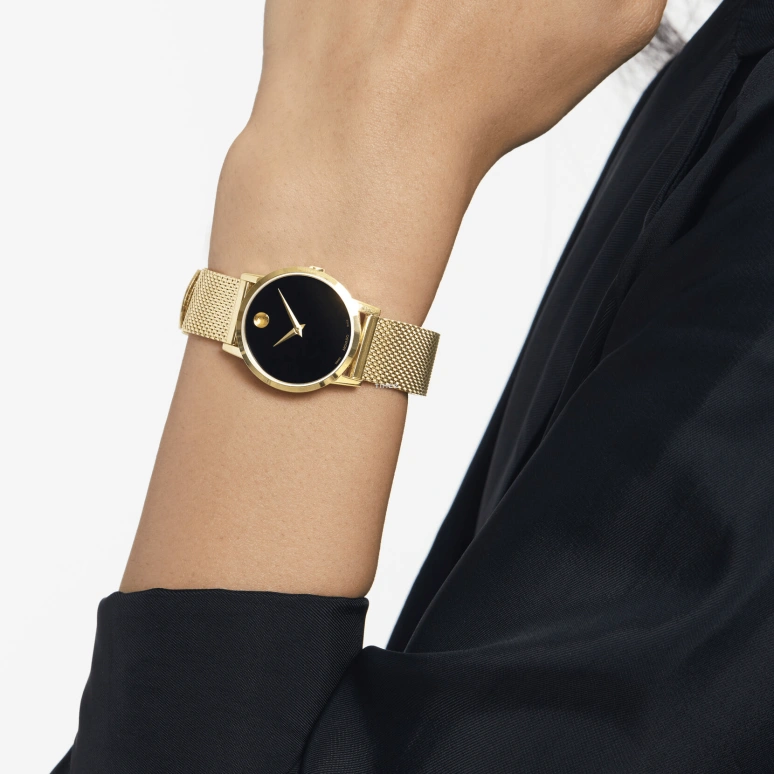 Movado,Museum Classic 28mm,28mm,Stainless Steel,Black,Quartz,Sapphire,Round,0607627