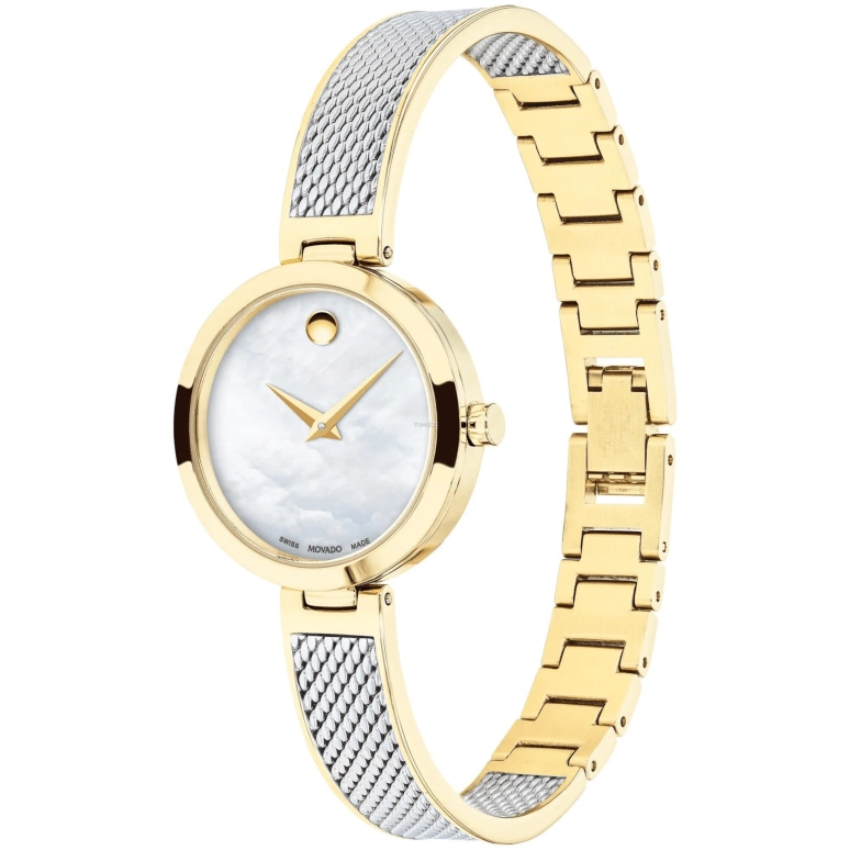 Movado,Amika 27mm,27mm,Stainless Steel,White,Quartz,Crystal Glass,Round,0607362