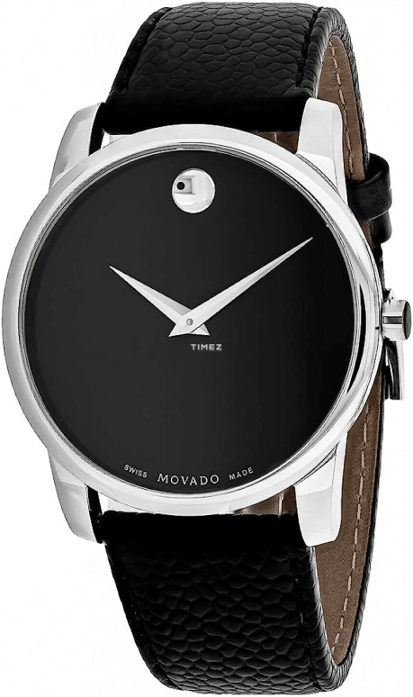 Movado,Museum Classic 40mm,40mm,Stainless Steel,Black,Quartz,Sapphire,Crystal Glass,Round,0607012