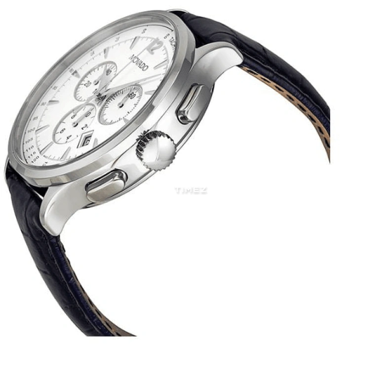 Movado,Circa 42mm,42mm,Stainless Steel,White,Quartz,Chronograph,Day,0606575 