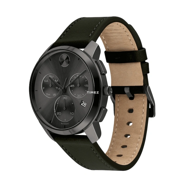 Movado,Movado BOLD 42mm,42mm,Stainless Steel,Black,Quartz,Chronograph,Date,Day,3600632