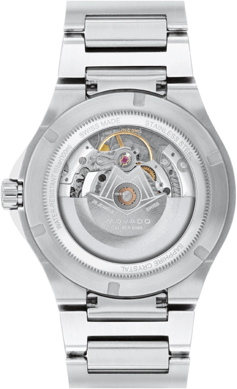 Movado,Movado SE 41mm,41mm,Stainless Steel,Black,Automatic,Day,Sapphire,Crystal Glass,0607551