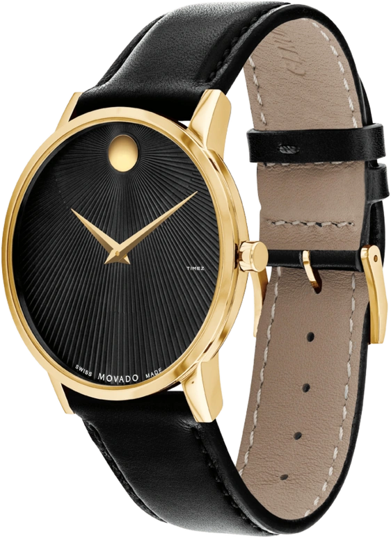 Movado,Museum Classic 40mm,40mm,Stainless Steel,Black,Quartz,Sapphire,Round,0607799