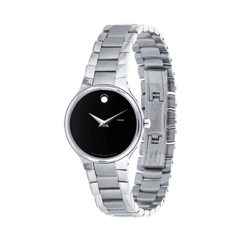 Movado,Serio 26mm,26mm,Stainless Steel,Black,Quartz,Sapphire,Crystal Glass,Round,0606383 