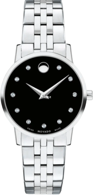 Movado,Museum Classic 28mm,28mm,Stainless Steel,Black,Quartz,Sapphire,Crystal Glass,Round,0607207