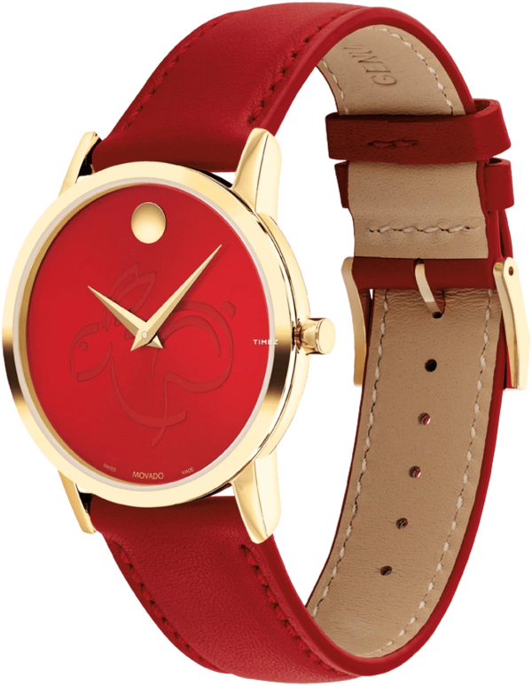 Movado,Museum Classic 33mm,33mm,Stainless Steel,Red,Quartz,Sapphire,Round,0607713