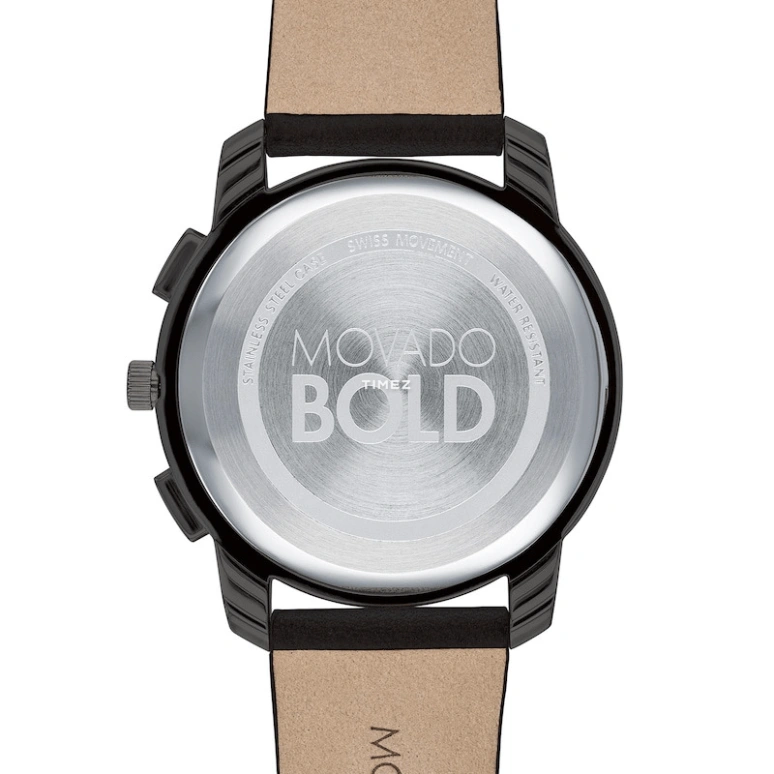Movado,Movado BOLD 42mm,42mm,Stainless Steel,Black,Quartz,Chronograph,Date,Day,3600632