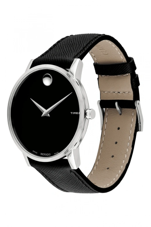 Movado,Museum Classic 40mm,40mm,Stainless Steel,Black,Quartz,Sapphire,Crystal Glass,Round,0607194